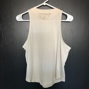 Madewell Mockneck Shirttail Tank Top in Ivory Size Medium